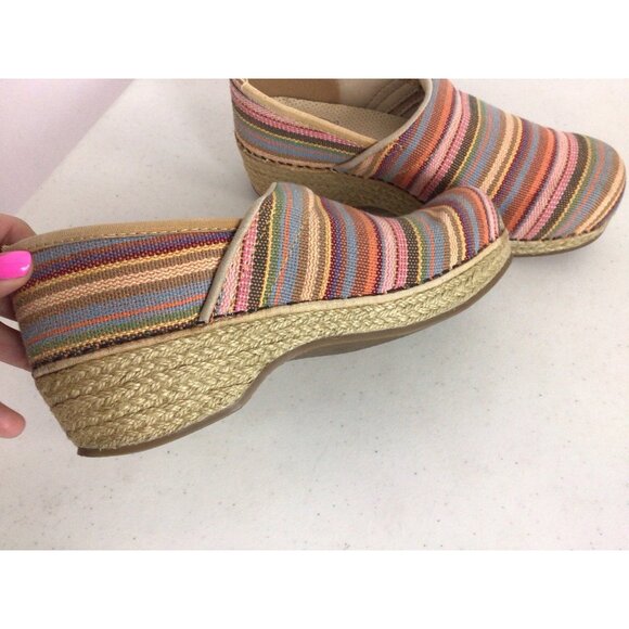 Dansko Vegan Woven Striped Clogs Womens 38 - Picture 7 of 7